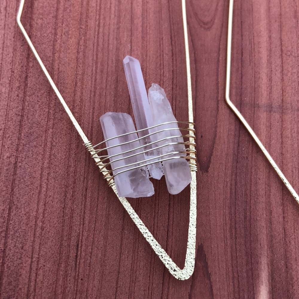 White Geode Threader Hoops! - Picture 5 of 5